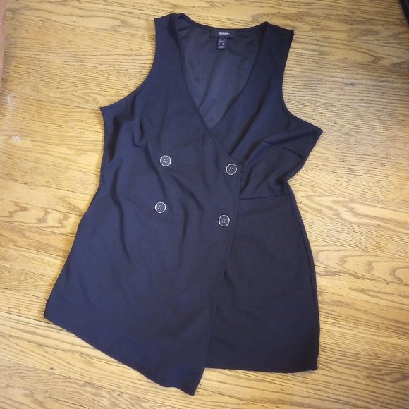 Forever 21 Pants - Forever 21 Tuxedo Vest Button-Up Romper 1X